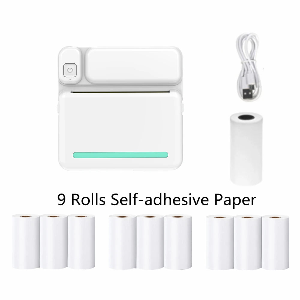 Portable Mini Printer Thermal Label Printer Sticker Inkless HD Pocket Printers for Phone Bluetooth Miniprint Printing Photo