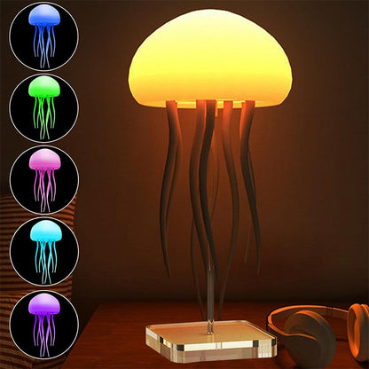 Jellyfish Mood Lamp LED Jellyfish Night Light Portable Jellyfish Lamp Jellyfish Decorations Smart Table Lamp for Bedside Desk